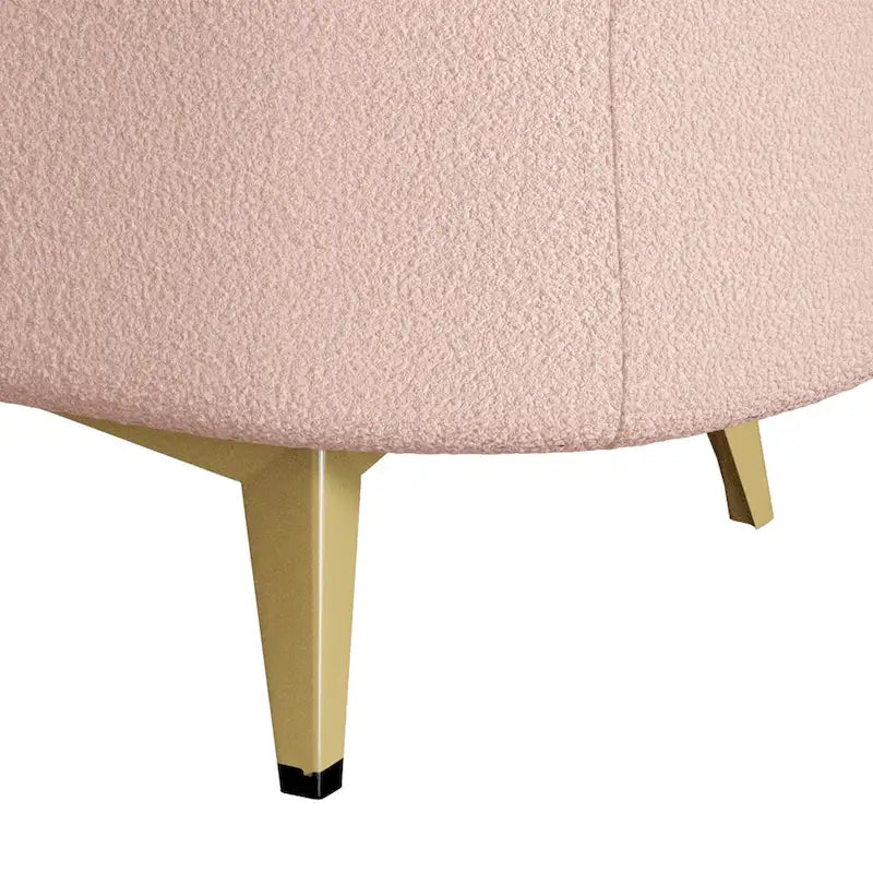 Teddy Fabric Storage Bench with Metal Legs, Multi-Functional Rectangular Storage Sofa Stool