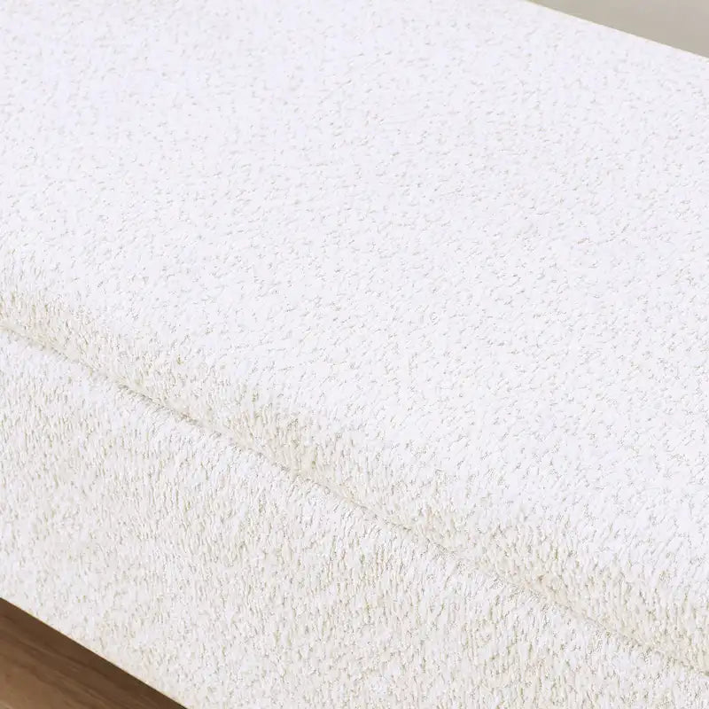 3D Lamb Fleece Fabric Storage Bench with Arc-shaped Sides