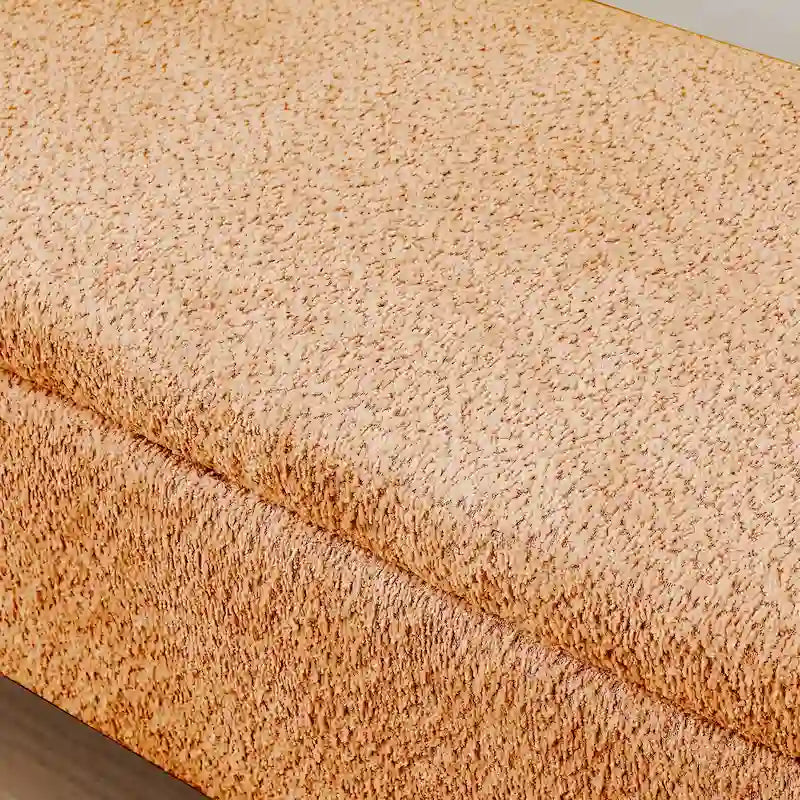 3D Lamb Fleece Fabric Storage Bench with Arc-shaped Sides