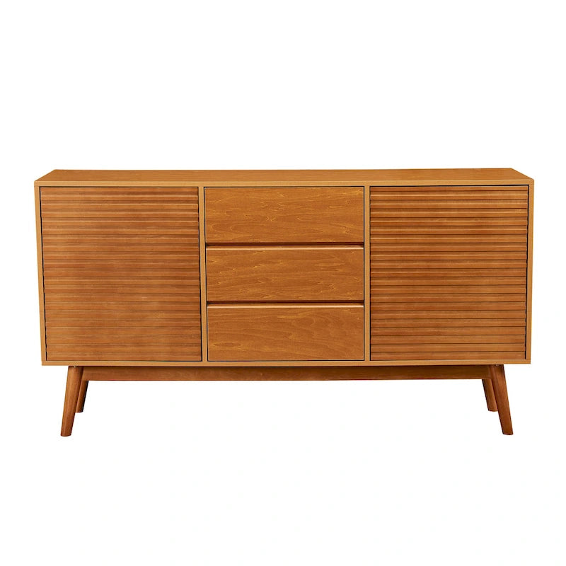 Modern Wood TV Stand, Entertainment Center for TVs up to 65, Sideboard Buffet Cabinet Credenza