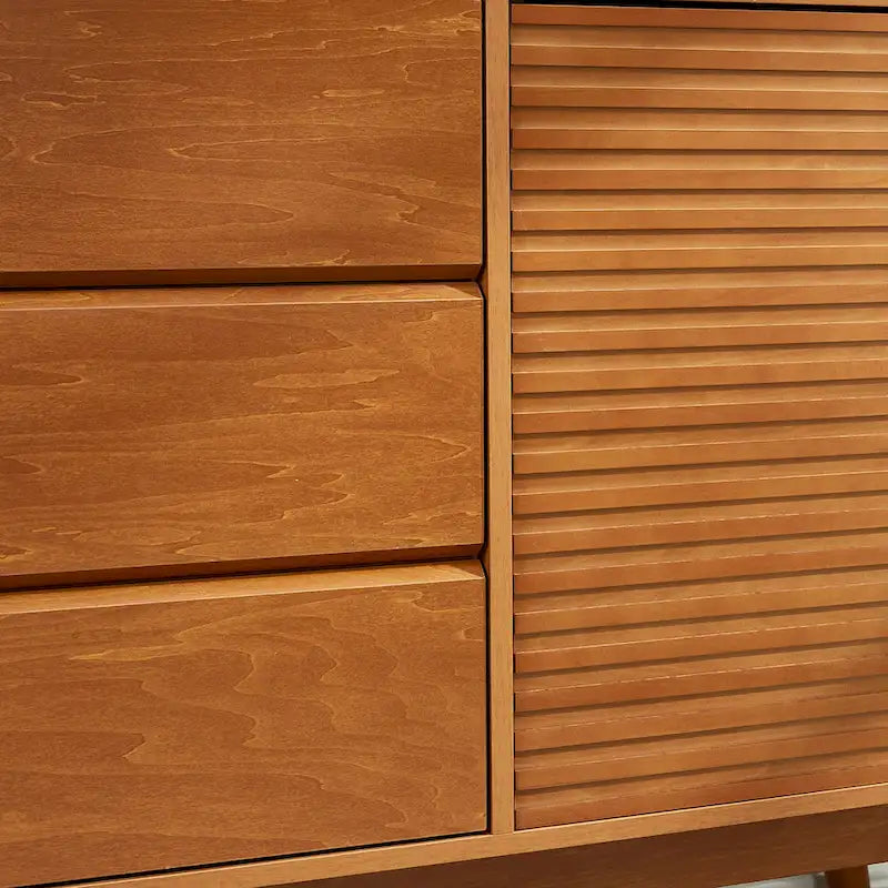 Modern Wood TV Stand, Entertainment Center for TVs up to 65, Sideboard Buffet Cabinet Credenza