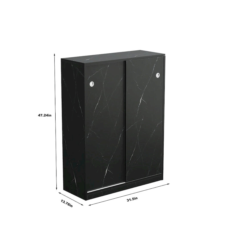 Marble Shoe Cabient With Sliding Door Have 6 Layers Can Storage At Least 30 Pairs Shoes