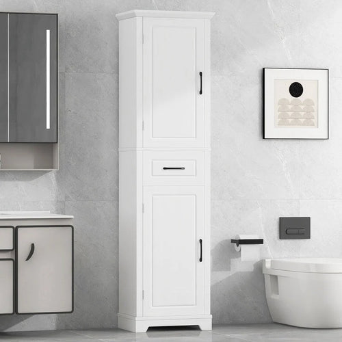 Meuble de rangement de salle de bain sur pied avec tiroir et 2 portes