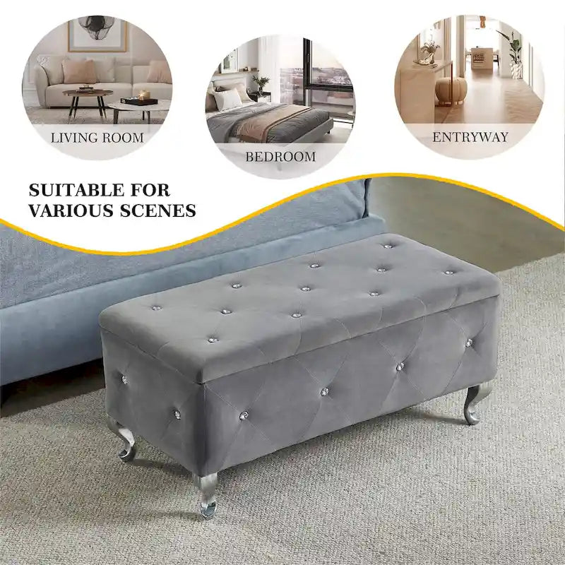 Tufted Storage Ottoman Bench