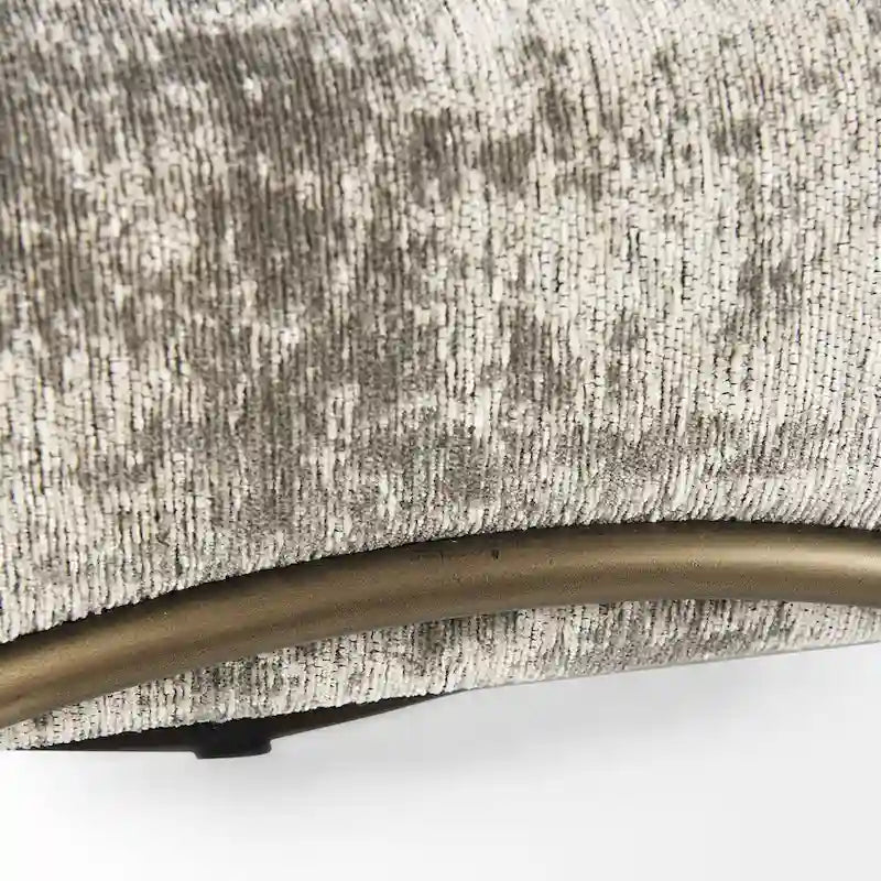Ayla Gray Fabric Seat w/ Dark Nickel Metal Frame Bench