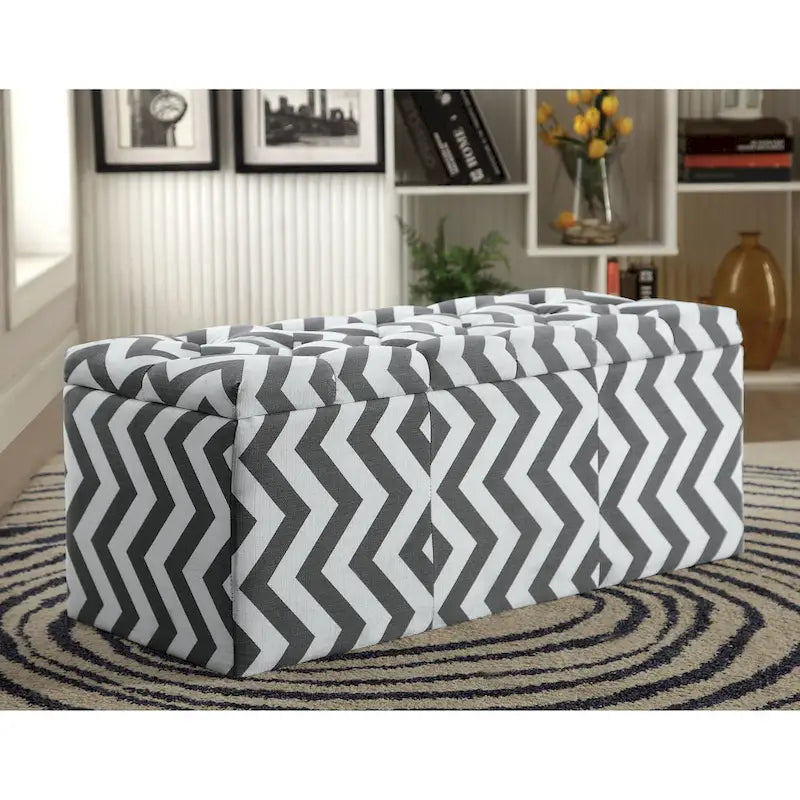 Gede Contemporary Fabric Tufted Life-top Storage Bench by Furniture of America