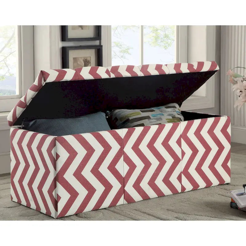 Gede Contemporary Fabric Tufted Life-top Storage Bench by Furniture of America