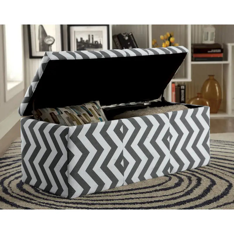 Gede Contemporary Fabric Tufted Life-top Storage Bench by Furniture of America