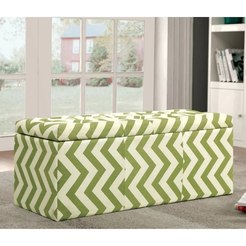 Gede Contemporary Fabric Tufted Life-top Storage Bench by Furniture of America