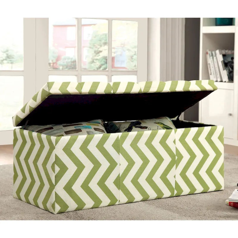 Gede Contemporary Fabric Tufted Life-top Storage Bench by Furniture of America
