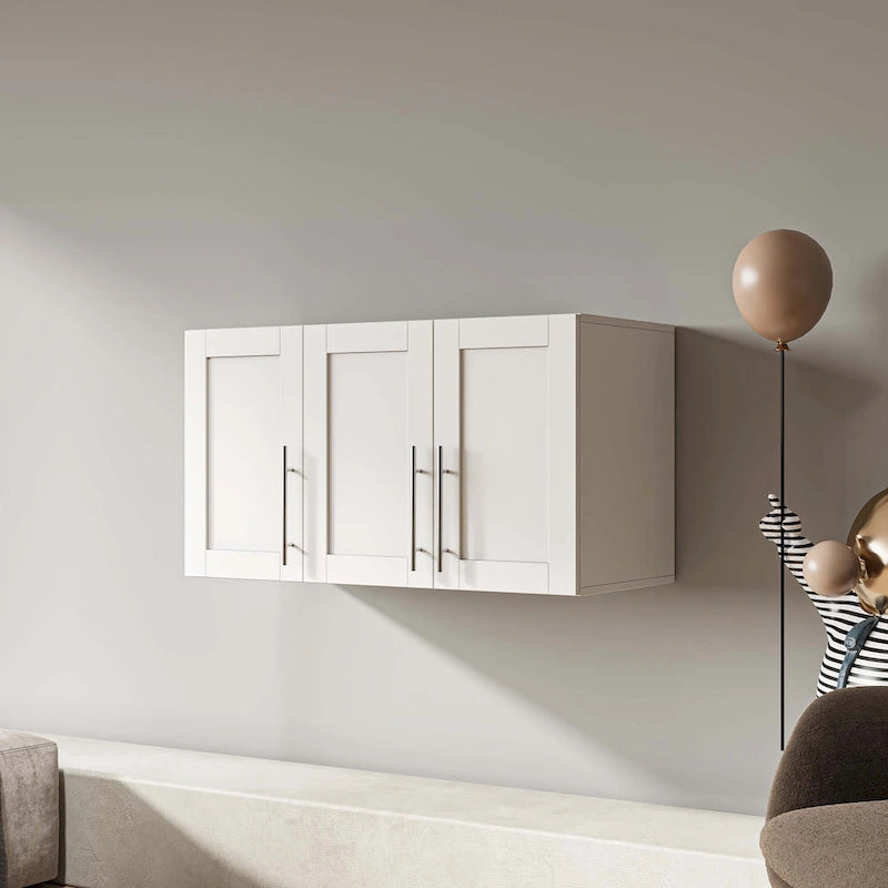 Stackable Wall Mounted Storage Cabinet,White