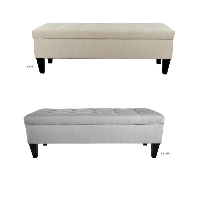 Sachi 10-Button Tufted Upholstered Long Storage Bench ottoman