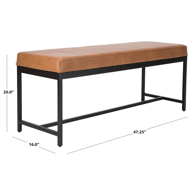 SAFAVIEH Parthenia Bench - 47.3 x 16 x 19.5 - 47Wx16Dx20H