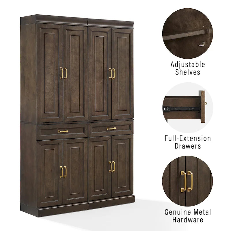Crosley Stanton 2-Piece Kitchen Storage Pantry Cabinet Set
