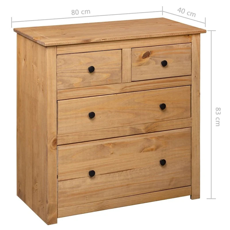 vidaXL Sideboard Drawer Cupboard for Bedroom Storage Cabinet Pine Panama Range - 31.5 x 15.7 x 32.7