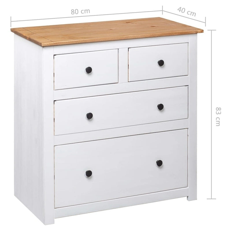 vidaXL Sideboard Drawer Cupboard for Bedroom Storage Cabinet Pine Panama Range - 31.5 x 15.7 x 32.7