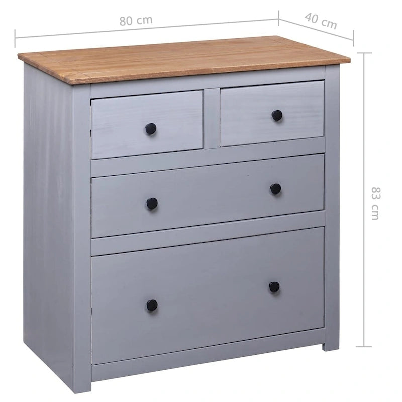 vidaXL Sideboard Drawer Cupboard for Bedroom Storage Cabinet Pine Panama Range - 31.5 x 15.7 x 32.7
