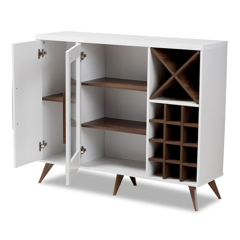 Pietro Mid-Century Modern Finished Wine Cabinet - 38.78 High x 47.24 Wide x 13.39 Deep
