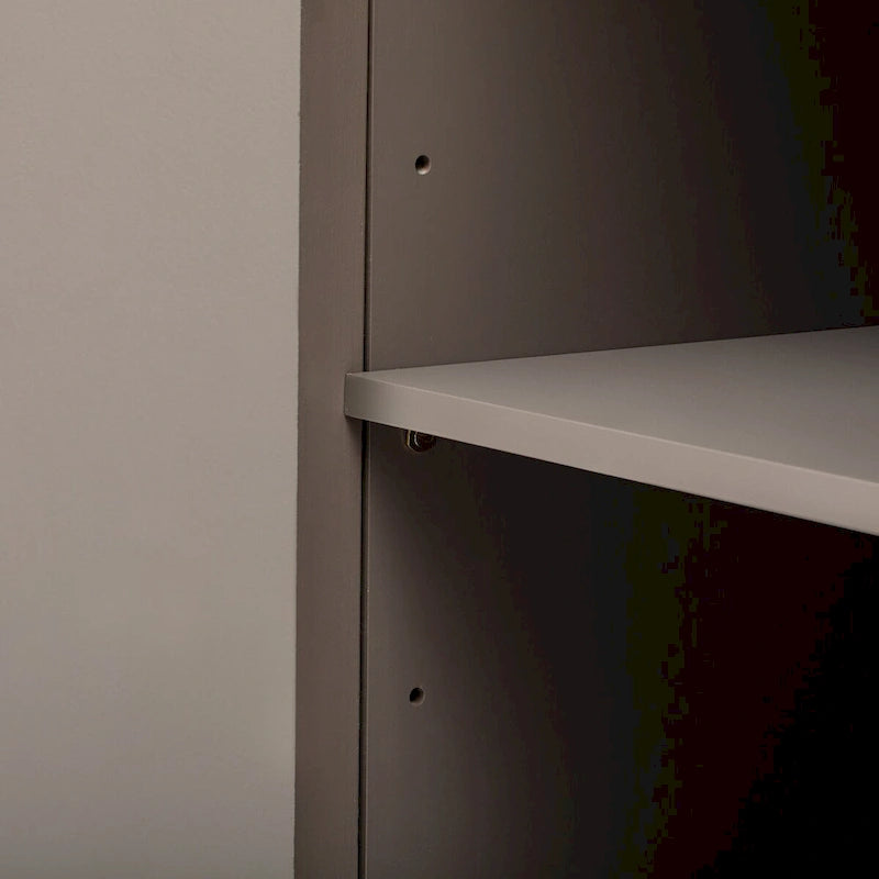 Vertical Striped Door Storage Cabinet with Metal Handles, Adjustable, Suitable for Study, Entryway and Living Room