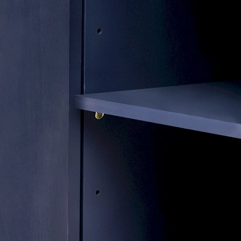 Vertical Striped Door Storage Cabinet with Metal Handles, Adjustable, Suitable for Study, Entryway and Living Room