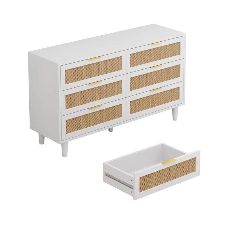 51.186-Drawers Rattan Storage Cabinet Rattan Drawer