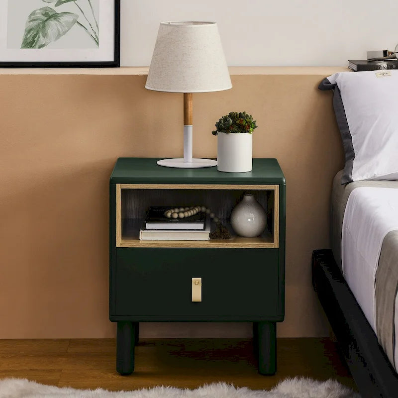 Compact Wooden Bedside Table with Drawer