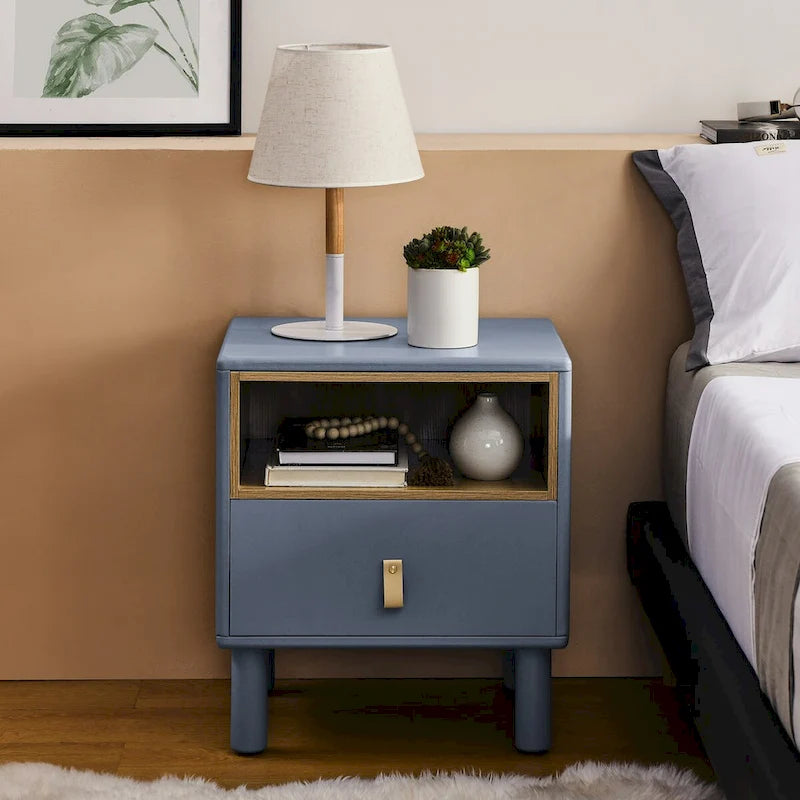 Single drawer bedside table,wooden bedside table, bedside table with drawer, compact bedside table, Nordic style bedside table