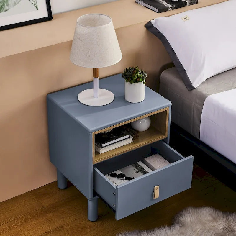 Single drawer bedside table,wooden bedside table, bedside table with drawer, compact bedside table, Nordic style bedside table