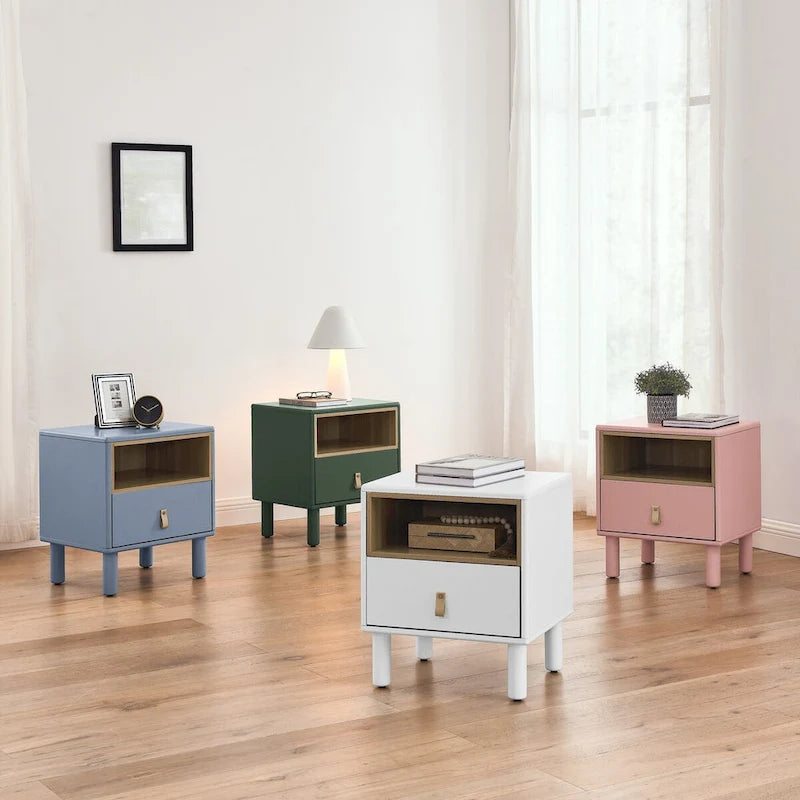 Single drawer bedside table,wooden bedside table, bedside table with drawer, compact bedside table, Nordic style bedside table