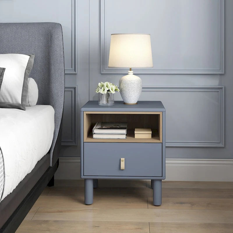 Single drawer bedside table,wooden bedside table, bedside table with drawer, compact bedside table, Nordic style bedside table