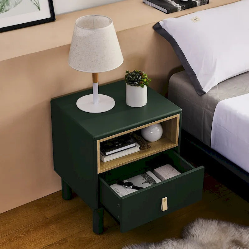 Single drawer bedside table,wooden bedside table, bedside table with drawer, compact bedside table, Nordic style bedside table