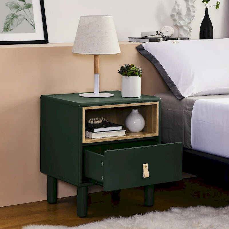 Single drawer bedside table,wooden bedside table, bedside table with drawer, compact bedside table, Nordic style bedside table