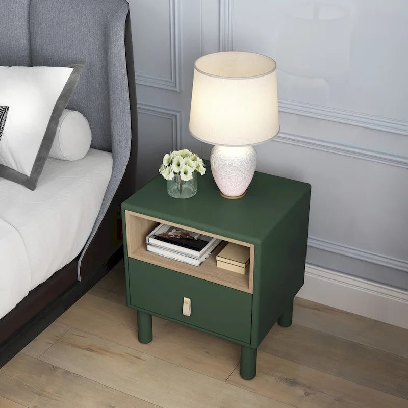Single drawer bedside table,wooden bedside table, bedside table with drawer, compact bedside table, Nordic style bedside table