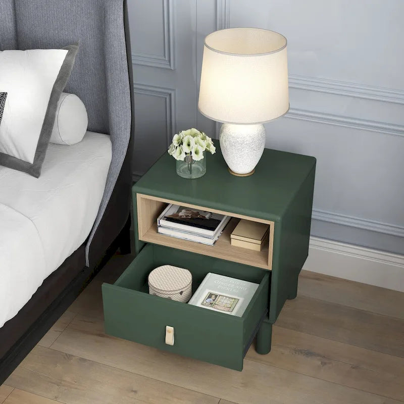 Single drawer bedside table,wooden bedside table, bedside table with drawer, compact bedside table, Nordic style bedside table