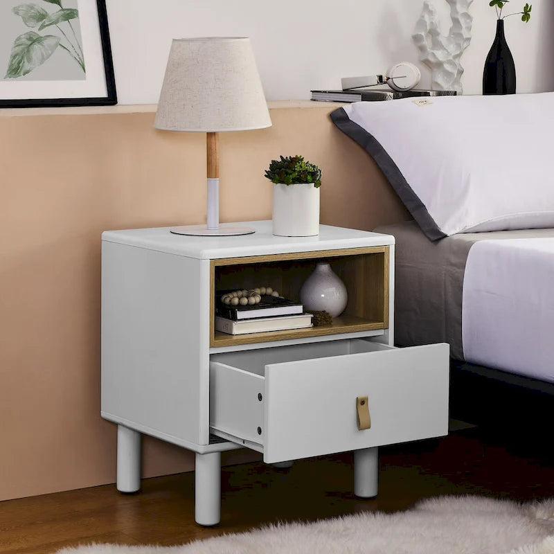 Single drawer bedside table,wooden bedside table, bedside table with drawer, compact bedside table, Nordic style bedside table