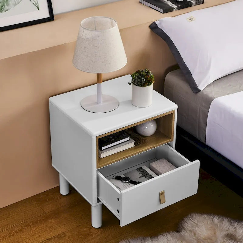 Single drawer bedside table,wooden bedside table, bedside table with drawer, compact bedside table, Nordic style bedside table