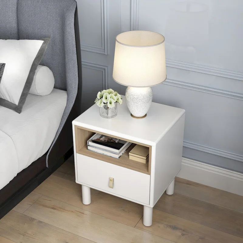 Single drawer bedside table,wooden bedside table, bedside table with drawer, compact bedside table, Nordic style bedside table