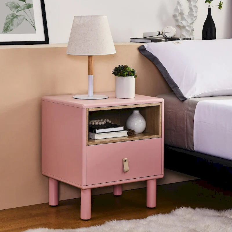 Single drawer bedside table,wooden bedside table, bedside table with drawer, compact bedside table, Nordic style bedside table