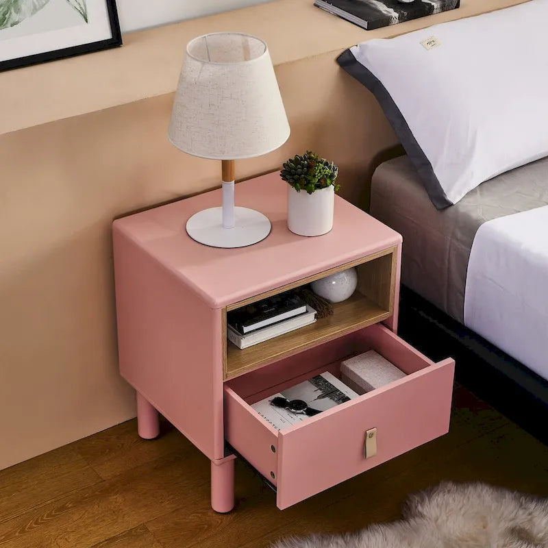 Single drawer bedside table,wooden bedside table, bedside table with drawer, compact bedside table, Nordic style bedside table
