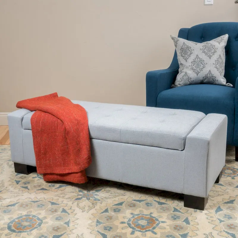 Modern Upholstered Storage Bench for Living Room Entryway