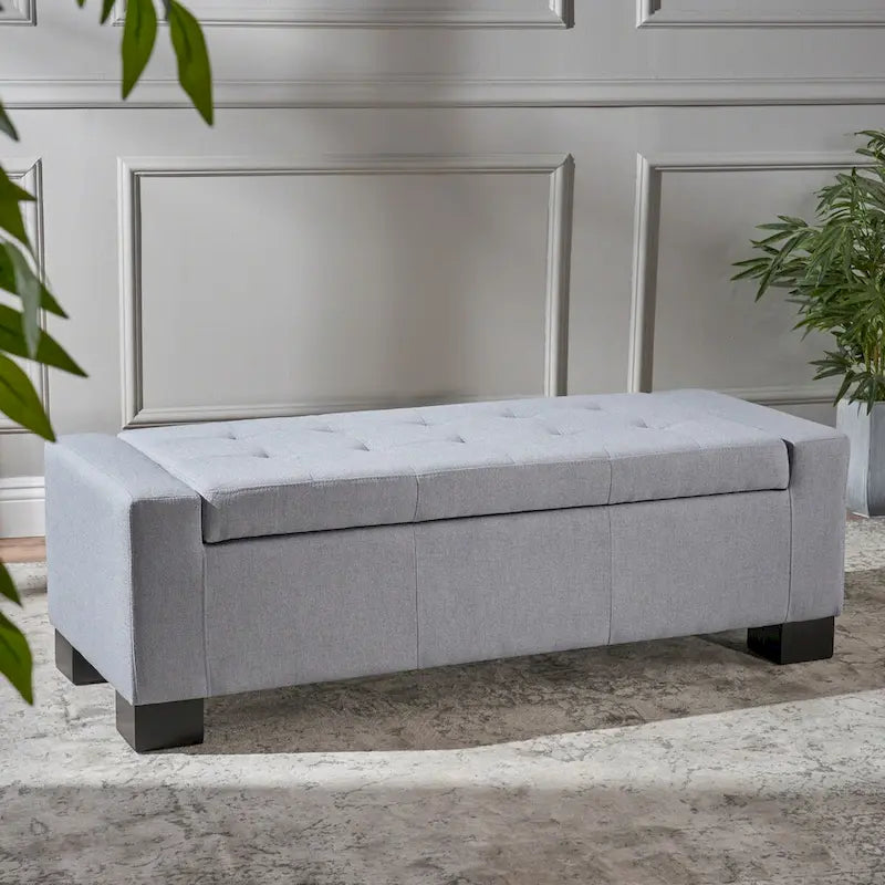 Modern Upholstered Storage Bench for Living Room Entryway