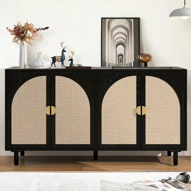 Rattan Sideboard with 4 Doors