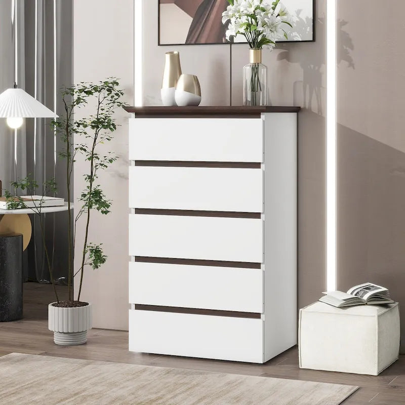 RR Tall White Dresser for Bedroom