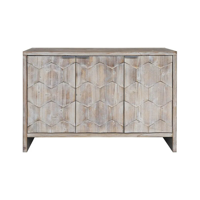 Farmhouse Style 3 Door Wooden Cabinet