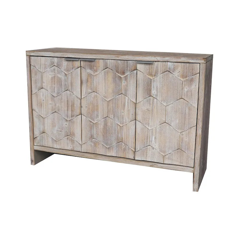 Farmhouse Style 3 Door Wooden Cabinet