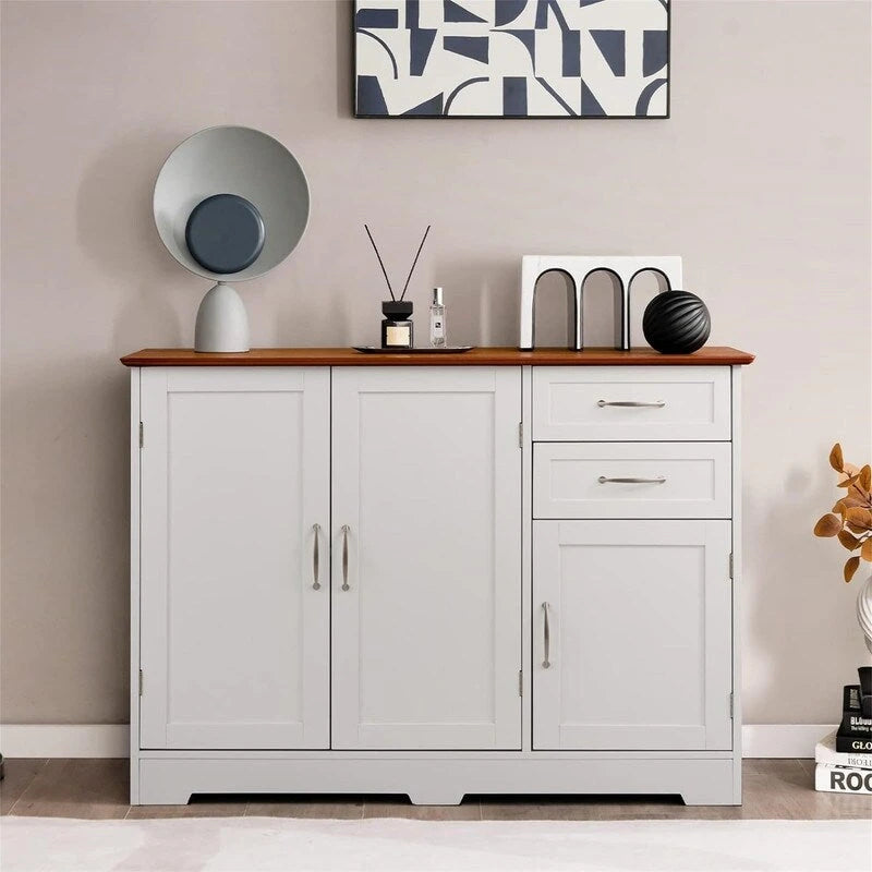 Kitchen Sideboard with Storage Cabinets & Drawers - 16D x 43.5W x 31H