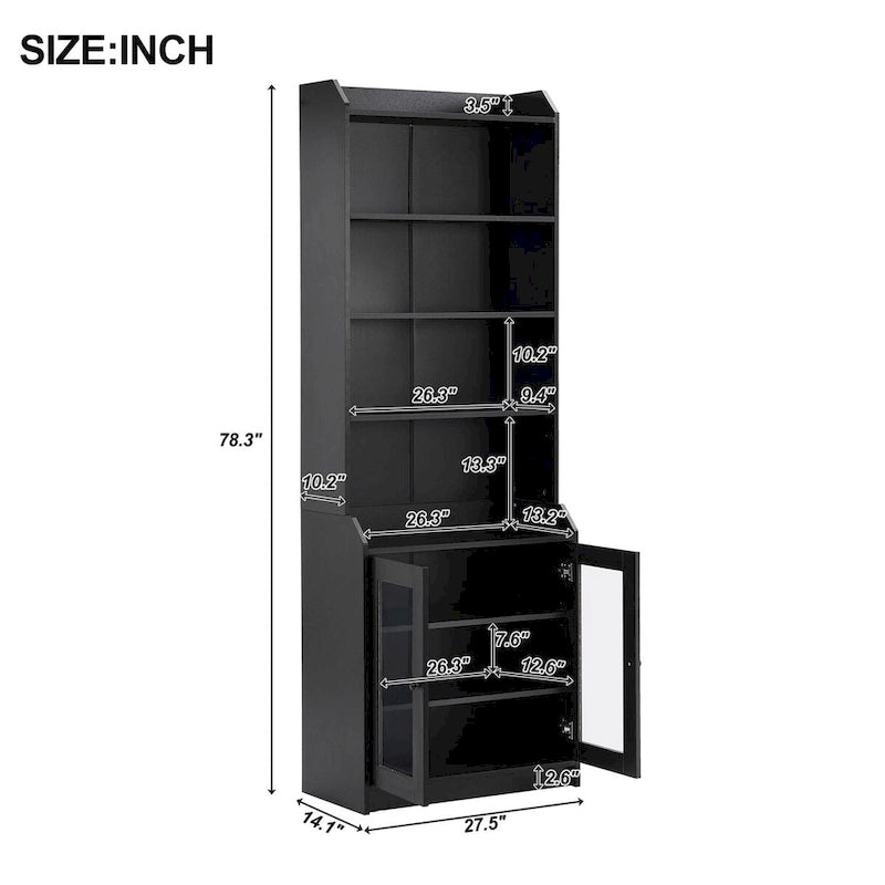 Tall Cabinet with Adjustable Shelves for Living Room