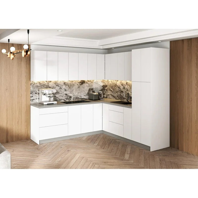 Kitchen Urban Collection White Gloss Color Base Size 8x8Ft Wide - 96x96