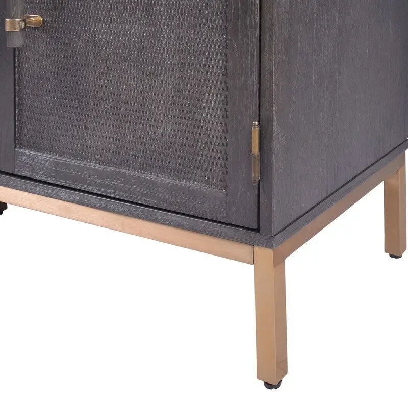 Sophia Antique Black 3 Door Cabinet