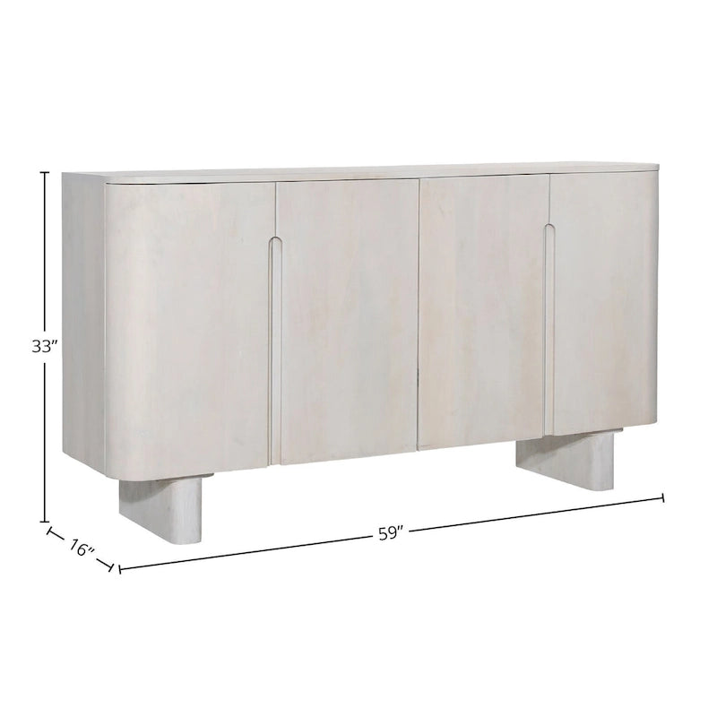 Essex 39 Tall 4-Door Cabinet, White